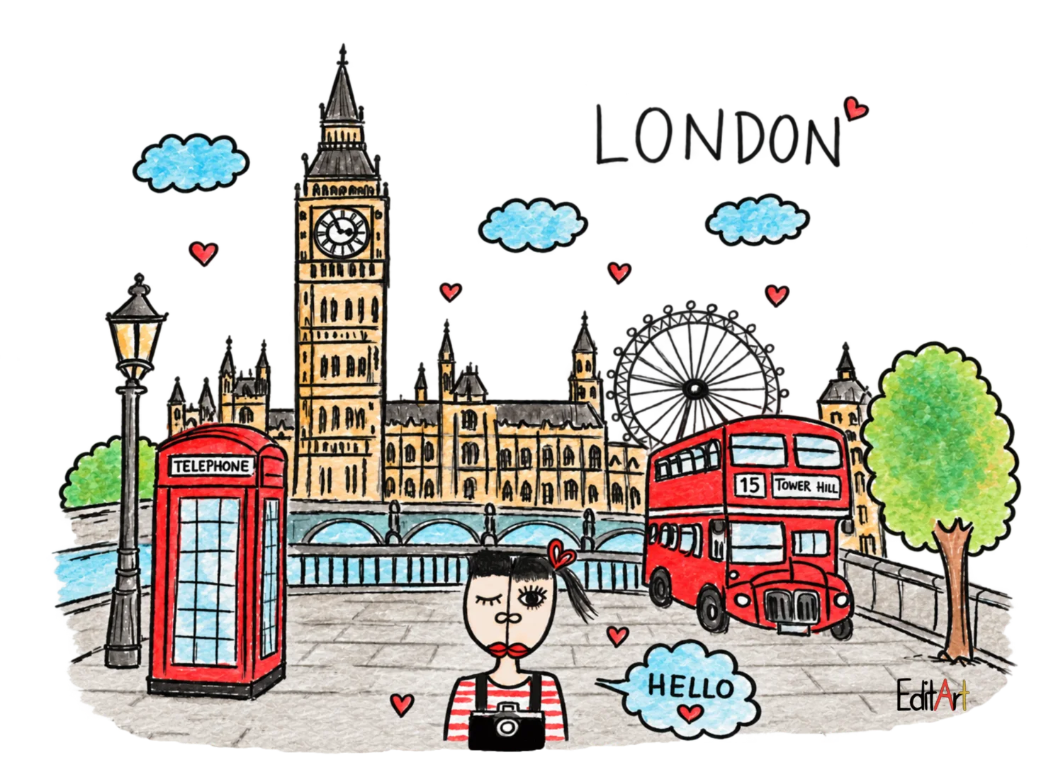 LIK — London, originalna ilustracija Edite Imamović