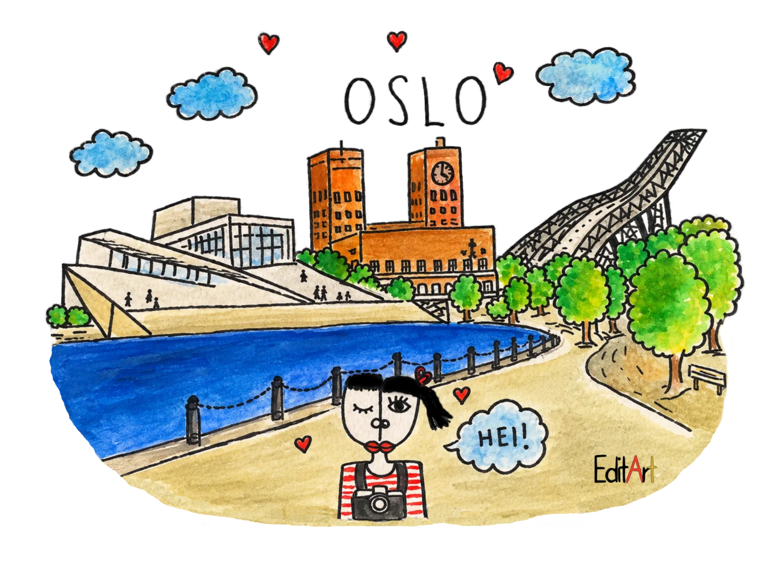 LIK — Oslo, originalna ilustracija Edite Imamović