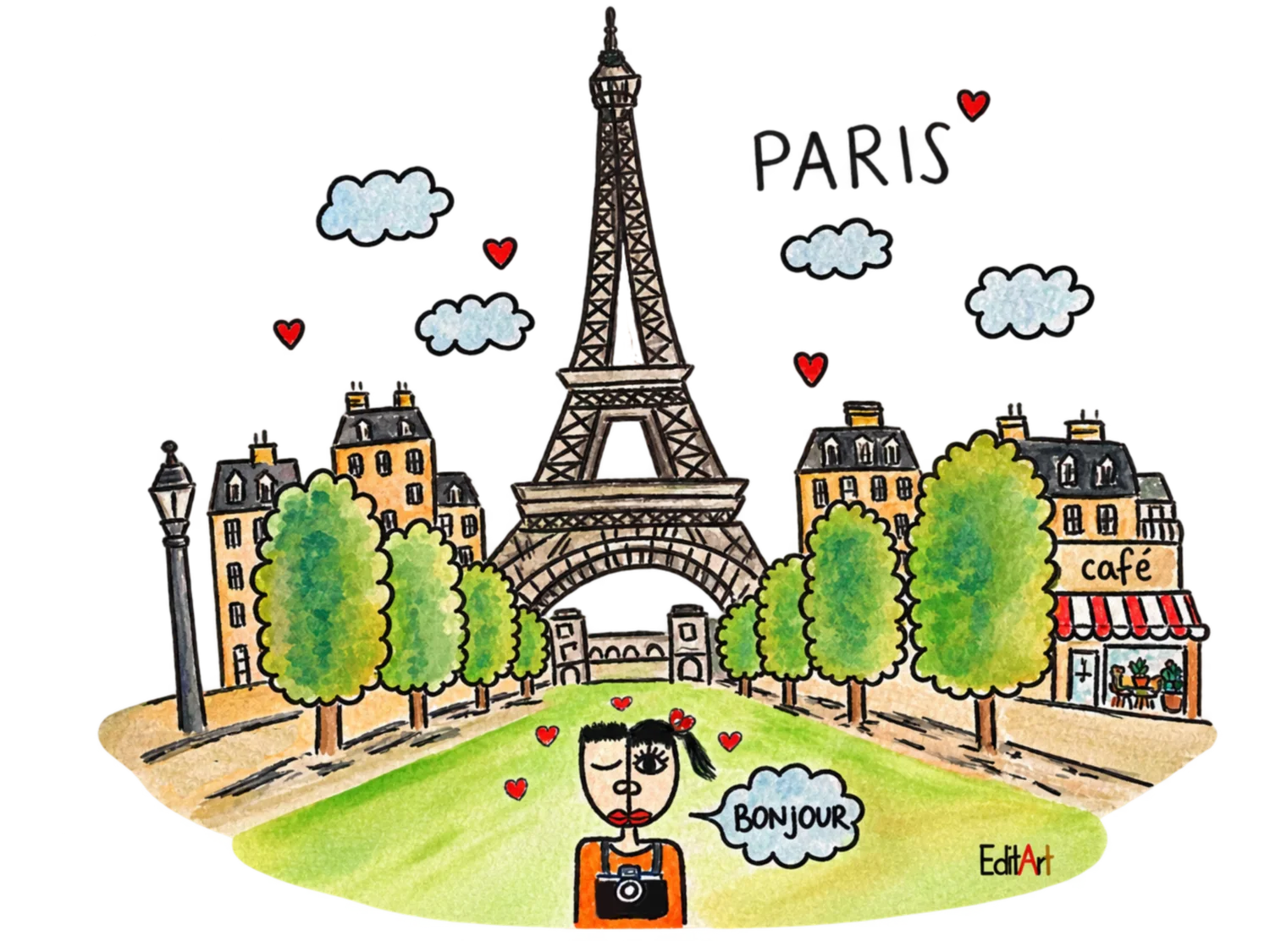 LIK — Pariz, originalna ilustracija Edite Imamović