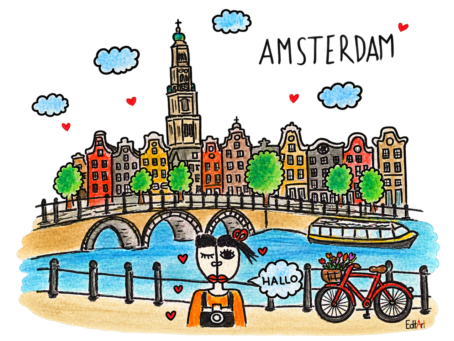 LIK — Amsterdam, originalna ilustracija Edite Imamović